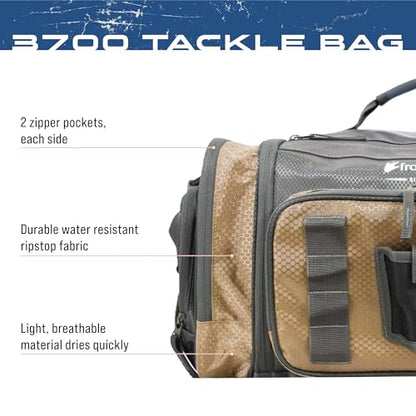 FROGG TOGGS Heavy Duty Fishing Tackle Duffle Bag, Includes Bait Trays, Solid Brown Elements, 3700 - color: Solid Brown Elements, style: 3700