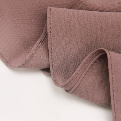 Women’s Chiffon Hijab Scarf - Heavyweight Solid Color Shawl & Wrap, Soft Breathable Headwrap for All Seasons - color: Mcgjxfs2604-rosybrown
