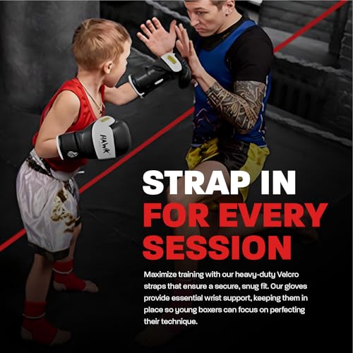 Kids Boxing Gloves for Kids Children Youth Punching Bag Kickboxing Muay Thai Mitts MMA Training Sparring Gloves - color: Black, size: 6 oz