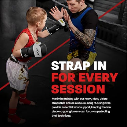 Kids Boxing Gloves for Kids Children Youth Punching Bag Kickboxing Muay Thai Mitts MMA Training Sparring Gloves - color: Black, size: 6 oz