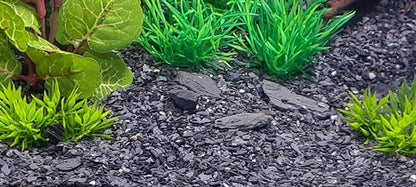 Small World Slate & Stone Aquarium Gravel - Natural Coarse Sand Substrate for Aquascaping Planted, Freshwater and Saltwater Tanks - Gravel Size Approx. 1/32" to 1/8" (6 lbs)