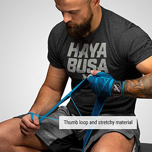 Hayabusa Boxing Hand Wraps Perfect Stretch 4.0 for Men & Women - color: Blue Geo