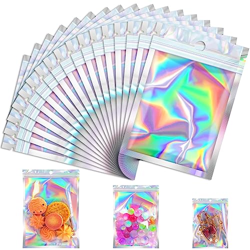 JETMORE Holographic Bags, 100 PCS Mylar Bags, 2.8x3.9in Small Gift Bags - color: Holographic, size: 2.8*3.9inch