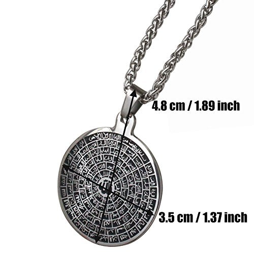 ZKDC Asma-ul-Husna 99 Names of ALLAH stainless steel 60 cm chain necklace for man women Islamic muslim jewelry