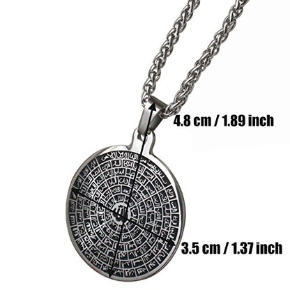 ZKDC Asma-ul-Husna 99 Names of ALLAH stainless steel 60 cm chain necklace for man women Islamic muslim jewelry