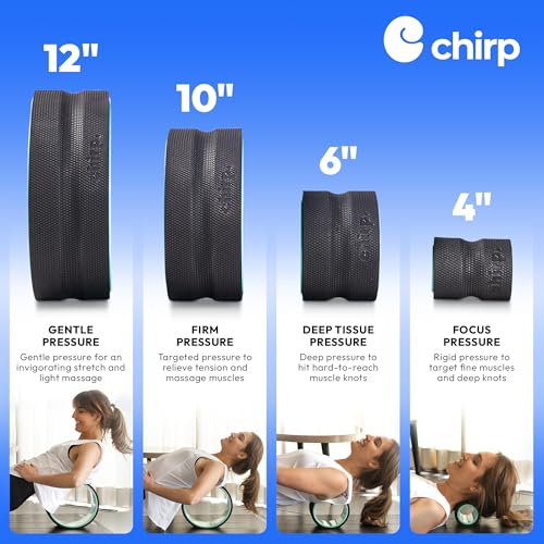 Chirp Wheel+ Foam Roller 4-Pack, Back & Neck Pain Relief, Mint | Back Roller Wheel Set, Foam Roller for Back Pain, Spine Decompression, 4/6/10/12 in, Neck and Muscle Recovery - size: 4-Pack Mint