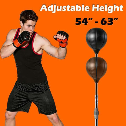 Speed Punching Bag with Stand(Rubber Mat), Vacuum Suction Base Adjustable Reflex Ball for Kids Teens Adults, Home Office Boxing Training Equipment for Stress Relief Workout for Boys