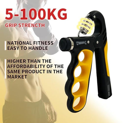 Senston Grip Strength Trainer 2 Pack - Adjustable 11-220Lbs (5-100KG) with Auto Counter, Hand Grip Strengthener, Forearm Exerciser for Athletes, Musicians, Gym, Home, Injury Rehab - color: Orange
