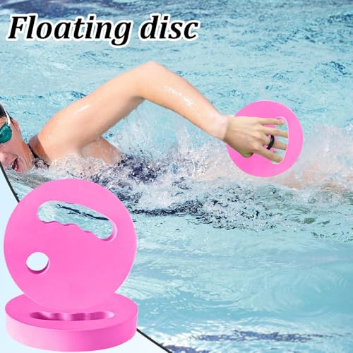 Water Exercise Discs,EVA Foam Floating Aqua Training Disc,Grip Swimming Pool Fitness Discs for Swimming Beginner - color: Pink