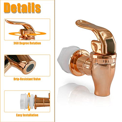 Biaungdo 2 Pcs Replacement Spigot for Beverage Dispenser, Rose Gold | Push Style, Beverage Dispenser Compatible, Carafe Spigot, Water Dispenser Replacement Spout Faucet - color: Rose Gold