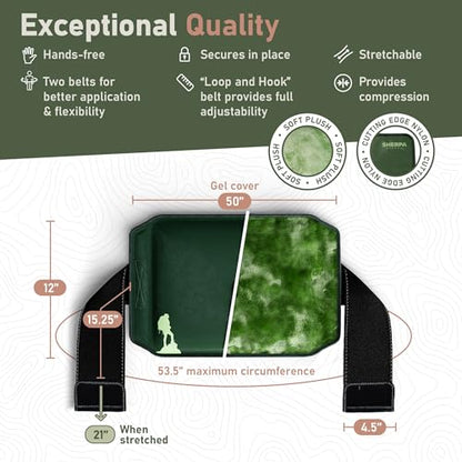 Large Ice Packs for Injuries Reusable Wrap with Straps - Soft Gel Hot and Cold Packs for Injuries, Hip, Shoulder, Back Pain Relief - 12" x 15" - Green - size: Large, style: Green