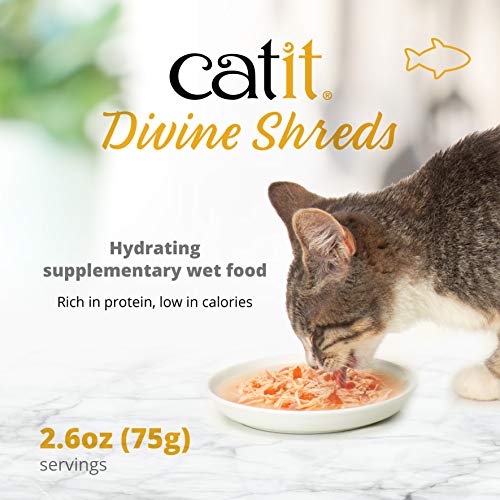 Catit Divine Shreds Premium Cat Food Topper, Tuna with Shrimp & Pumpkin - size: 1 Count (Pack of 1)
