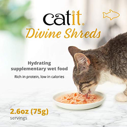 Catit Divine Shreds Premium Cat Food Topper, Tuna with Shrimp & Pumpkin - size: 1 Count (Pack of 1)
