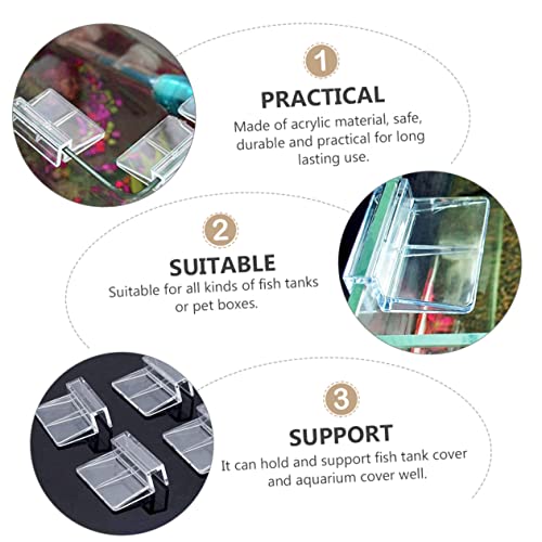 BESPORTBLE 30pcs Acrylic Fish Tank Cover Support Bracket Transparent Aquarium Holder for Open Tanks Turtles and Pets Easy Installation Heat Preservation Safe for