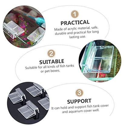 BESPORTBLE 30pcs Acrylic Fish Tank Cover Support Bracket Transparent Aquarium Holder for Open Tanks Turtles and Pets Easy Installation Heat Preservation Safe for
