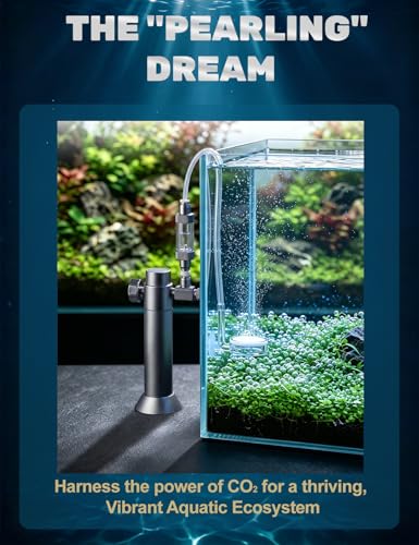 Desktop Complete Aquarium CO2 System, CO2 Regulator with 16g Disposable CO2 Cartridge(2 Pack), Aquarium CO2 kit Compatible with 3/8" Thread for Nano Aquariums