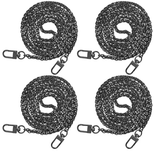 ELANE 4 PCS Purse Chain Straps,47" Purse Straps Purse Chains for Handbags Accessories for Crossbody Bags Purses - color: O-black