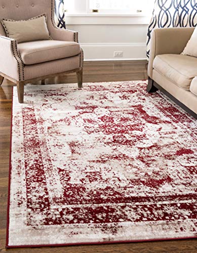 Unique Loom Sofia Collection Area Rug - Salle Garnier (2' 2" x 3' 1" Rectangle, Burgundy/ Ivory) - color: Burgundy/Ivory, size: 2'2" x 3'1" (Rectangular)