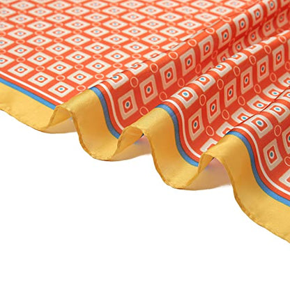 RIIQIICHY Women Head Hair Scarf Like Satin Silk Scarf Sleeping Hair Wrapping Night 27.5" - color: Ginger/Lake Blue/Orange/Red/Khaki