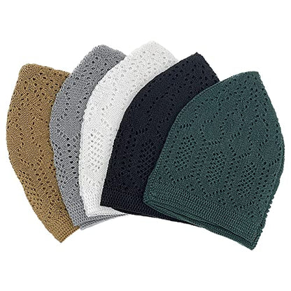 Modefa Turkish Islamic Kufi Takke - Cotton Blend Knit Cap - One Size Fits Most Skullie Beanie Taqiyah - Prayer Cap Muslim Men - color: Camel Beige