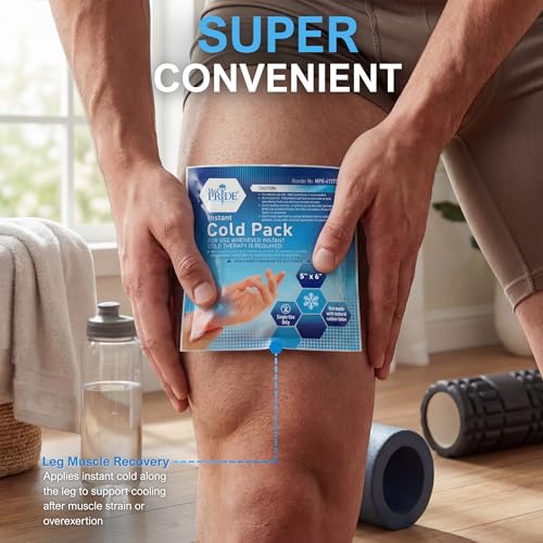 MED PRIDE Instant Cold Pack First Aid Kit Ice Pack for Injuries and Pain Relief, No Freezer Needed, 5in X 6in (6 Count (Pack of 1) Clear) - size: 5 X 6 Inch (Pack of 6)