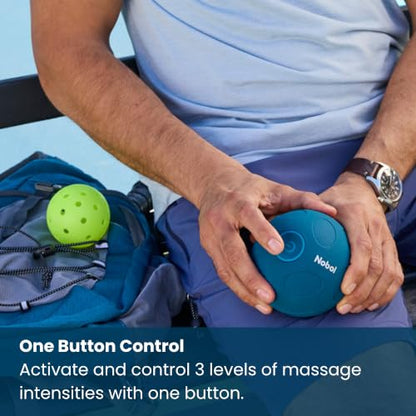 MyoSphere® Vibration Massage Ball Portable Muscle Recovery Tool | Nobol Deep Tissue Vibration Rechargeable Massager - Nobol Blue - color: Nobol Blue