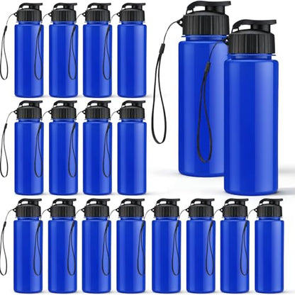 Mifoci 20 Pieces Water Bottle Bulk 17 oz Plastic Water Bottles Bulk Gym Sports Adults Reusable Large Bottles with Leak Proof Flip Top for Party Outdoor (Solid Blue) - color: Solid Blue
