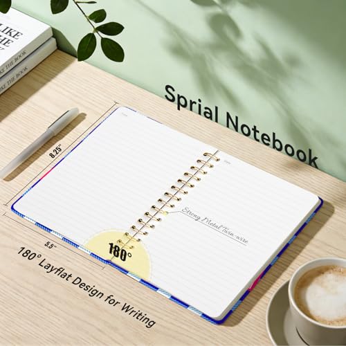 Lined Spiral Journal Notebook, A5 College Ruled Spiral Notebook for Women, Hardcover with Elegant Design for Work and Note-Taking, 5.5 * 8.25 inch, Back & Body Hurts - color: Back