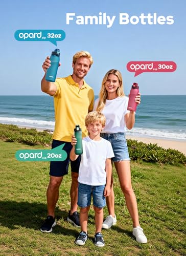 Opard Zip 20oz Plastic Water Bottle Dishwasher Safe, Leakproof Flip-Top Lid, BPA Free Tritan, Wide Mouth Reusable Kids Water Bottle for School Hiking Commuting Outdoor Travel and Gym - color: Midnight Blue, style: 20 oz - Fast Flow