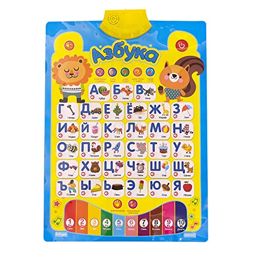 Russian Alphabet Poster for Kids, Toys With Native Speakers, Learn for Dummies All in One, Books for Kids