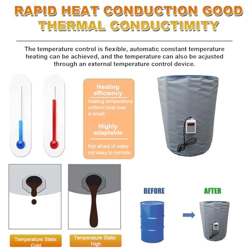 Ibc Heating Blanket, Ibc Portable/Oil Tank Heater Blanket,Oil Drum Heating Blanket,2000w/4000w Heating Blanket With Digital Display,Adjustable Temperature,Suitable Plastic Tanks,Oil Drums 200L - size: 200L
