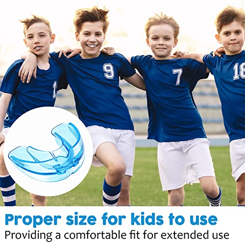 TOODOO 6 Pieces Braces Mouth Guard Kids Sports Mouth Guard for Kids Double Football Youth Mouthguards for Boxing Football Hockey Karate Basketball (Transparent, Transparent Blue) - color: Transparent, Transparent Blue
