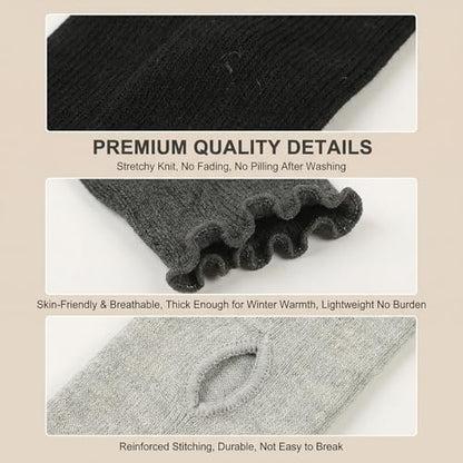 UPSTORE Lotus Leaf Edge Style Fingerless Elastic Stretch Arm Winter Warmer Long Arm Sleeve for Ladies Women Girl