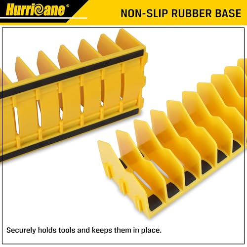 HURRICANE Plier Organizer Rack, 10-Slot Pliers Cutters Rack with Non-Slip Rubber Base, Tool Drawer Toolbox Organizer and Storage, Extendable Design, Fit 3” H, 1 Pack, Yellow - color: yellow