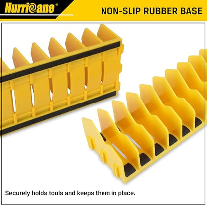 HURRICANE Plier Organizer Rack, 10-Slot Pliers Cutters Rack with Non-Slip Rubber Base, Tool Drawer Toolbox Organizer and Storage, Extendable Design, Fit 3” H, 1 Pack, Yellow - color: yellow