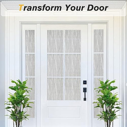 Haton Window Privacy Film, Frosted Glass Non-Adhesive Film, 11.8" x 78.7" | Static Cling Removable UV Heat Block Anti Glare Glass Film for Bathroom Household Window Privacy with Ocean Wave Pattern - color: Ocean Wave, size: 11.8" x 78.7"