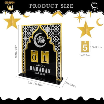 Ramadan Advent Calendar 30 Days Eid Mubarak DIY Countdown Calendar Ramadan Centerpieces Decoration Parties Islam Muslim Table Decor for Ramadan Party
