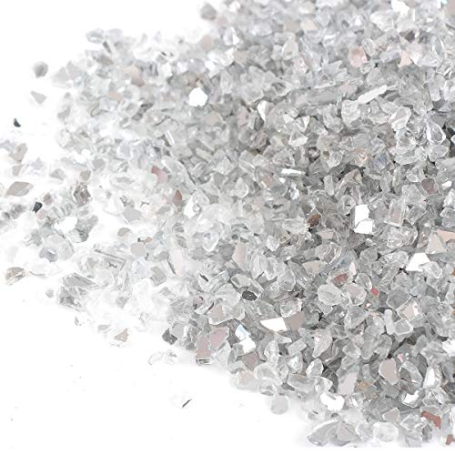 Shiny Stone High Luster Reflective Fire Glass Gravel,Fire Gems,Fire Drops,Fire Glass Pebbles Stones Beads Chips for Fire Pit Fish Tank Aquarium Garden,3-6mm 305g/0.67lb (Both Side Mirror) - color: Both Side Mirror
