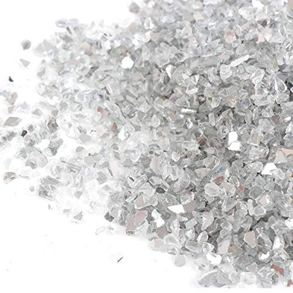 Shiny Stone High Luster Reflective Fire Glass Gravel,Fire Gems,Fire Drops,Fire Glass Pebbles Stones Beads Chips for Fire Pit Fish Tank Aquarium Garden,3-6mm 305g/0.67lb (Both Side Mirror) - color: Both Side Mirror