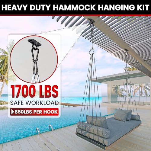 sprookber 304 Stainless Steel Pad Eye Snap Hooks, M10 Heavy Duty Ceiling Hooks, 1700lb Capacity Hammock Swing Hanging kit, Plant Hangers, Marine Hardware Staple Hook Loop with Screws, Set of 8(Black) - size: 4 Inch, style: Black Oval