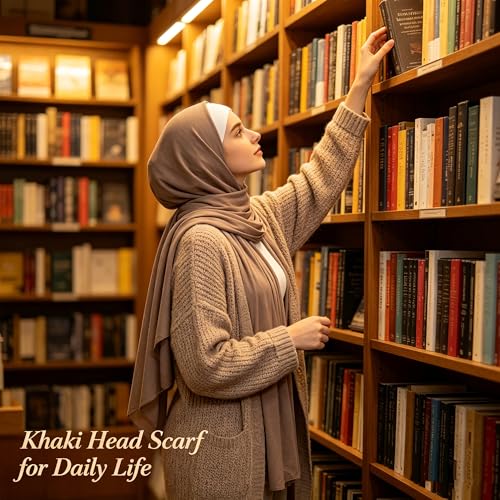 Hijab Scarf for Women, 3PCS Set with Undercap and Hijab Clip Lightweight Modal Muslim Head Wrap Scarf for Daily - color: Sy14-khika Hijab+white Undercap