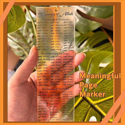 24 pcs Acrylic 99 Names of Allah Bookmark Arabic English Bilingual Islamic Bookmarks Ramadan Eid Gifts Bulk for Women Quran Learning Reflecting on The Names of Allah - style: Acrylic-24