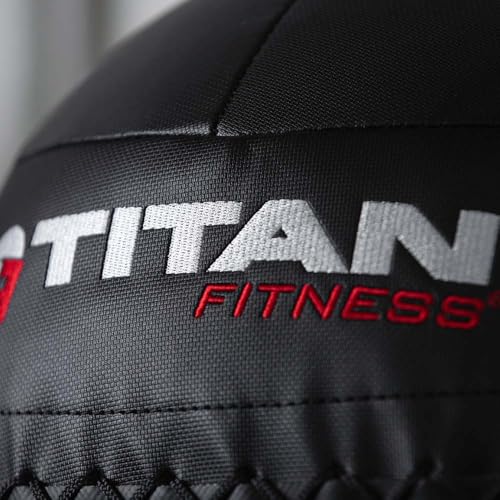 Titan Fitness 25 LB Composite Wall Ball, Soft Shell Poly-Composite Laminate Cross Texture Non-Slip Grip, Tight Stitching, Medicine Ball for Core, Full-Body, Functional Workouts, Exercise Ball