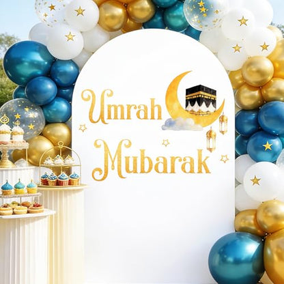 Umrah Mubarak Decal Umrah Mubarak Decorations Happy Eid Party Decorations for Balloon Arch Sticker