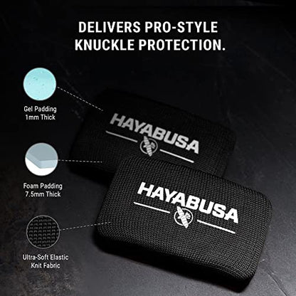 Hayabusa Boxing Knuckle Guards - color: Black, size: Large-X-Large
