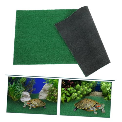 ORFOFE Realistic Simulation Grass Mat for Aquatic Turtles and Reptiles Wear-Resistant Synthetic Lawn for Use Basking Platform for Pet Areas