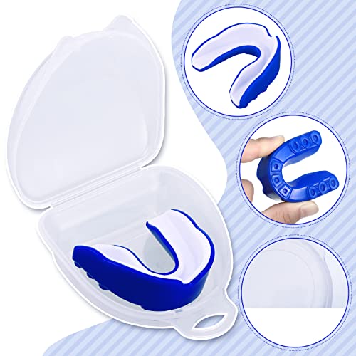 Sport Mouth Guards Gum Teeth Armor Game Guard for Boxing Basketball Football Hockey Karate Basketball Rugby Match - color: Blue, White