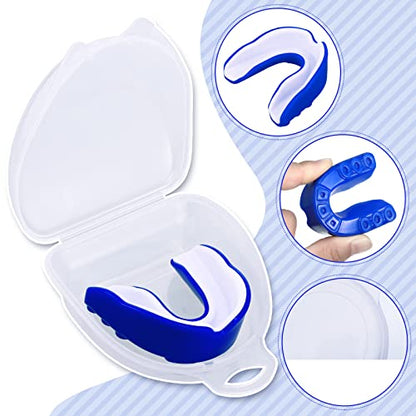 Sport Mouth Guards Gum Teeth Armor Game Guard for Boxing Basketball Football Hockey Karate Basketball Rugby Match - color: Blue, White