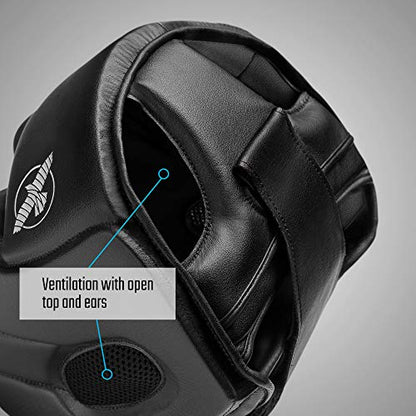 Hayabusa T3 Boxing Headgear Adjustable - color: Black, size: Medium