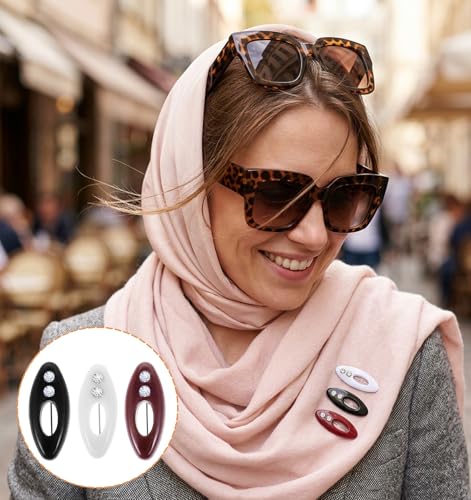 12 Pcs Hijab Pins for Women, Non-Slip Rustproof Colorful Plastic Scarf Clips, Muslim Women Hijab Pins Accessories for Hijabs, Shawls & Pashminas